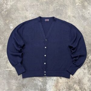Vintage 80s Pine State Cardigan Navy Oversized Minimal Classic Knit